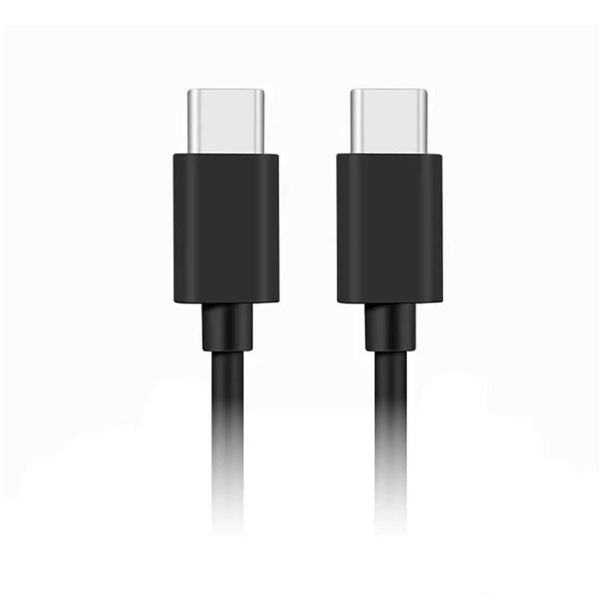 Câble USB-C vers USB-C 3 A blanc, gros plan sur les connecteurs