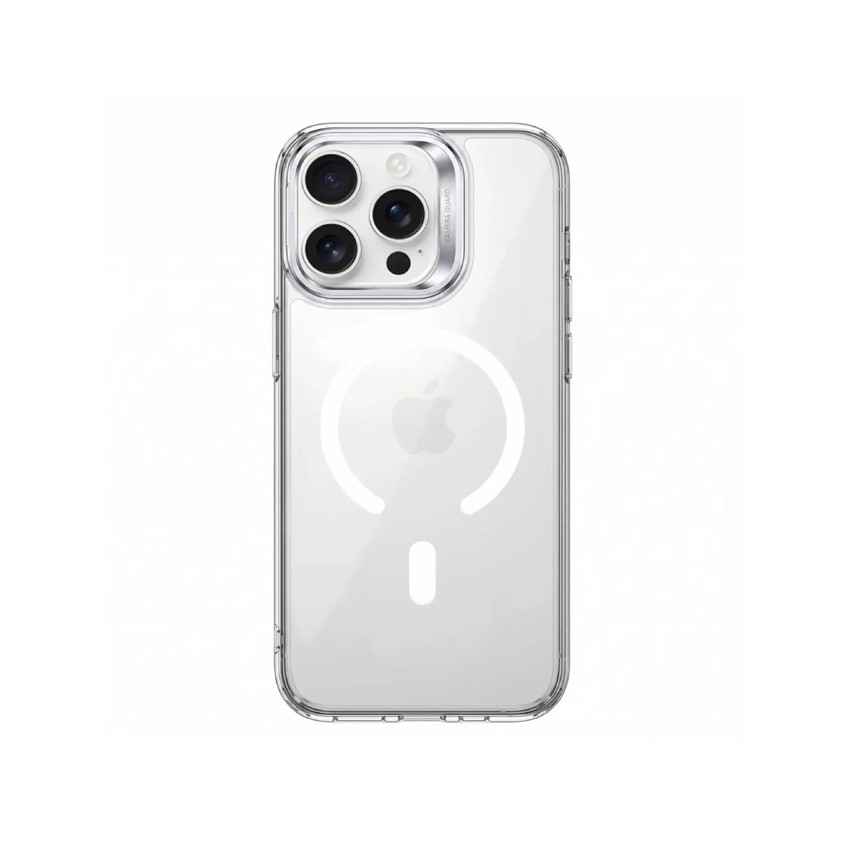 Étui transparent MOVY Clear compatible MagSafe pour iPhone 16 Pro, vue arrière