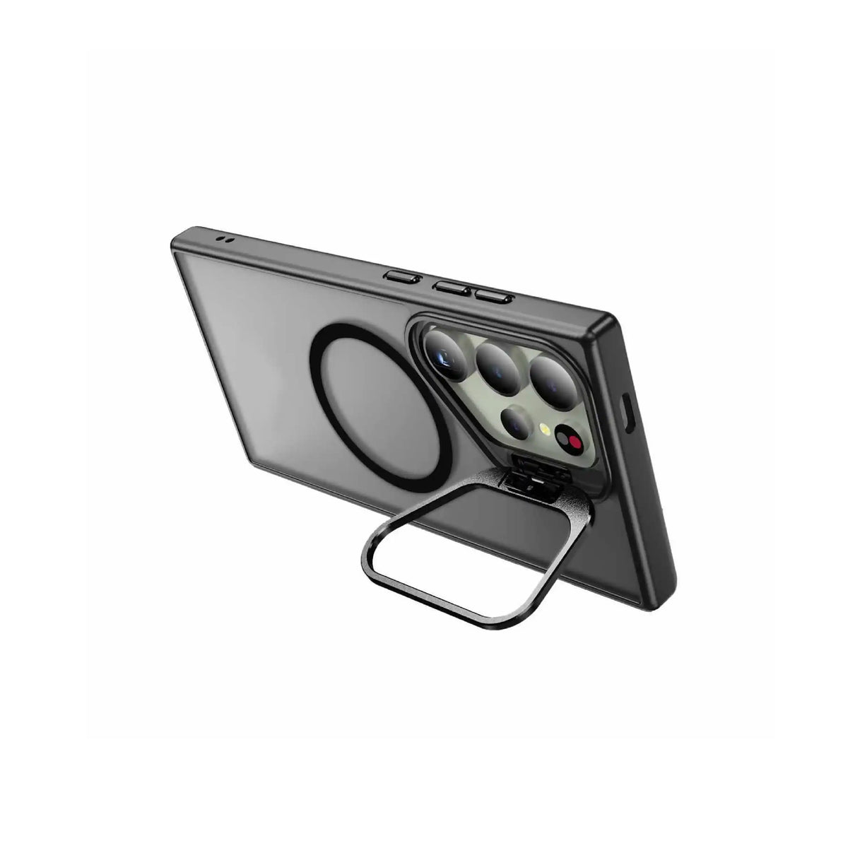 Étui MOVY Matte compatible MagSafe pour Samsung Galaxy S23 Ultra, support intégré déployé en mode paysage