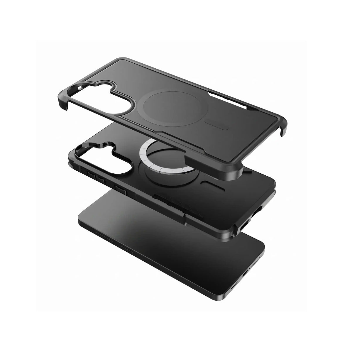 Étui MOVY Rugged compatible MagSafe pour Samsung Galaxy S26, support intégré déployé en mode paysage