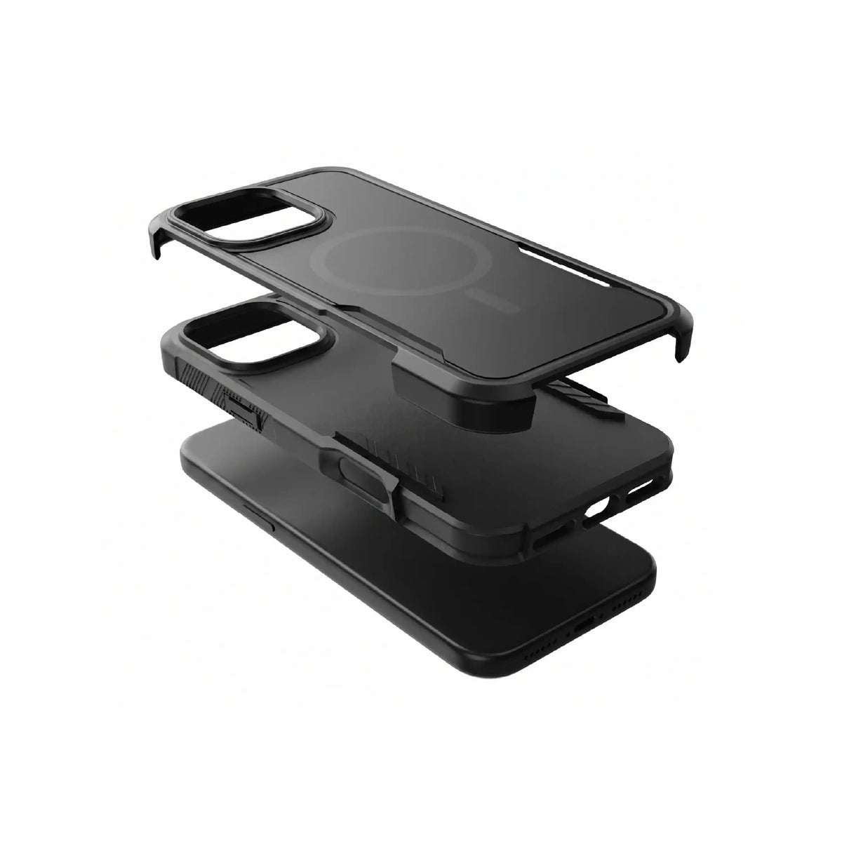 Étui MOVY Rugged compatible MagSafe pour iPhone 11, XR, support intégré déployé en mode paysage
