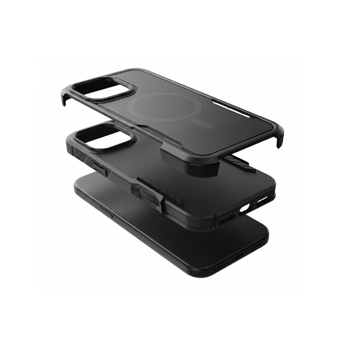 Étui MOVY Rugged compatible MagSafe pour iPhone 15 Pro Max, support intégré déployé en mode paysage