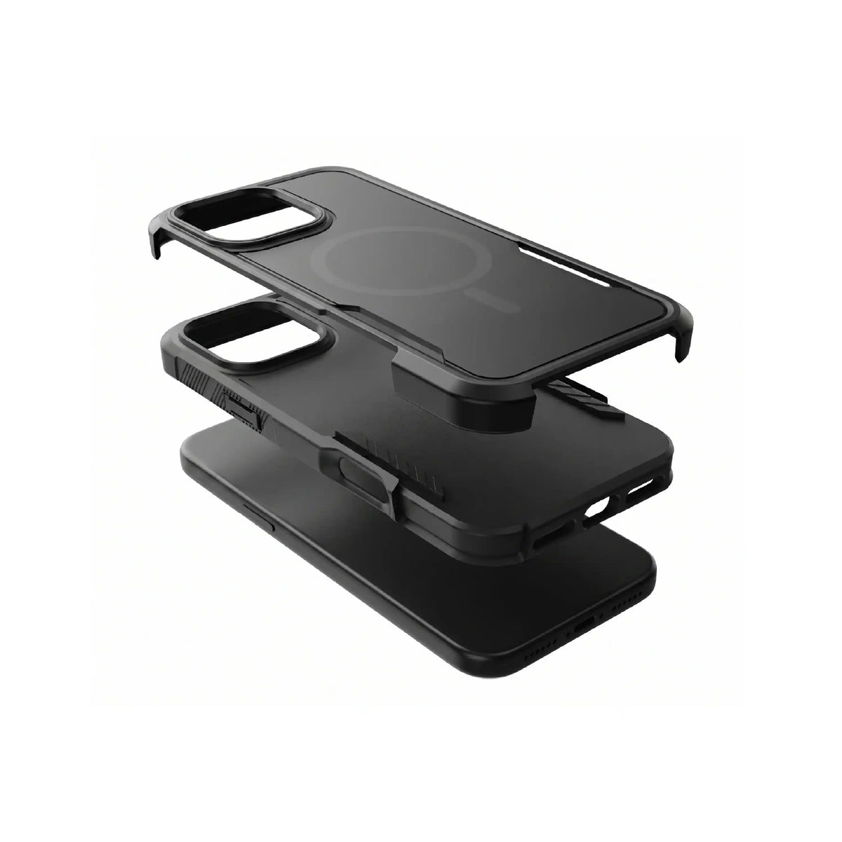 Étui MOVY Rugged compatible MagSafe pour iPhone 16, support intégré déployé en mode paysage