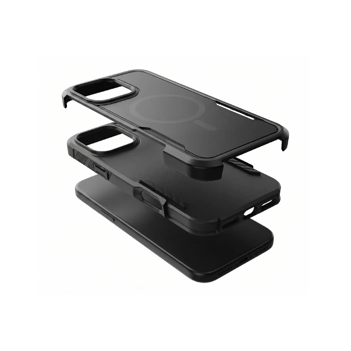 Étui MOVY Rugged compatible MagSafe pour iPhone 16 Pro Max, support intégré déployé en mode paysage
