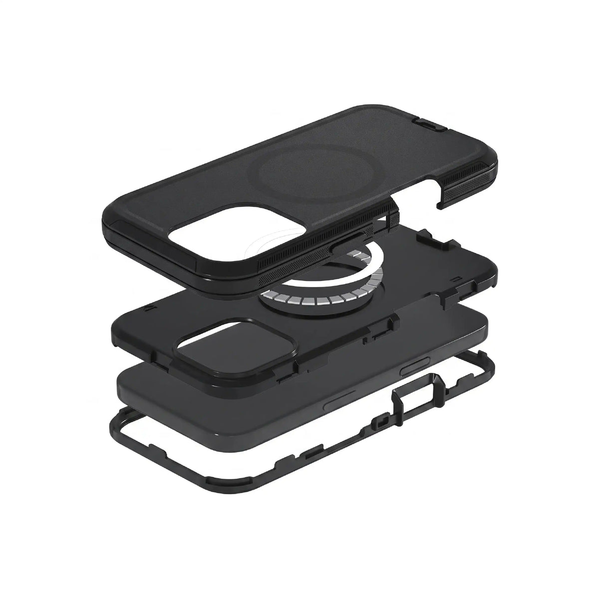 MOVY Rugged Max MagSafe-compatible case for iPhone 12, built-in kickstand extended in landscape mode