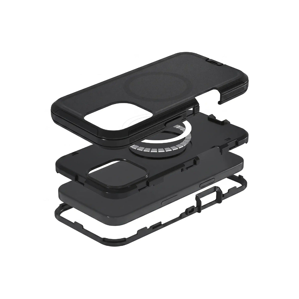 Étui MOVY Rugged Max compatible MagSafe pour iPhone 16, support intégré déployé en mode paysage