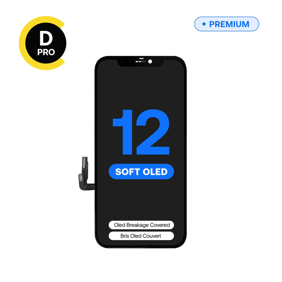 Écran de remplacement OLED souple Diagnostic D-Pro pour iPhone 12
