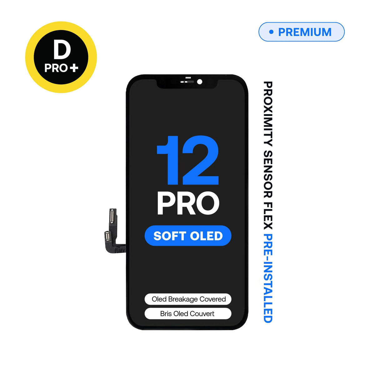 Écran de remplacement OLED souple Diagnostic D-Pro+ pour iPhone 12 Pro, capteur de proximité préinstallé