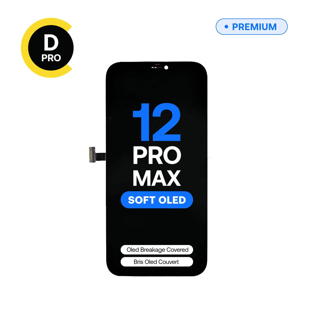 Écran de remplacement OLED souple Diagnostic D-Pro pour iPhone 12 Pro Max