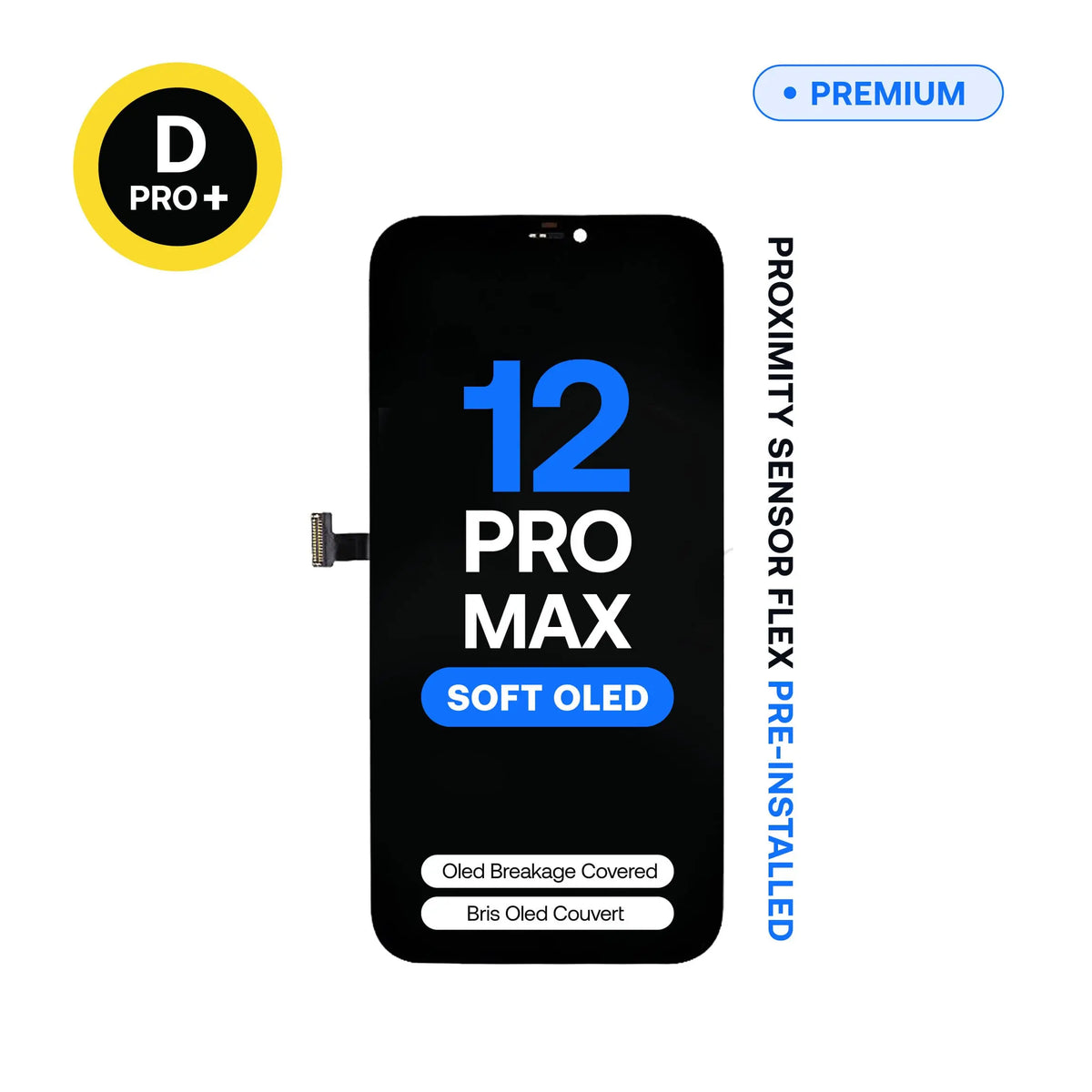 Écran de remplacement OLED souple Diagnostic D-Pro+ pour iPhone 12 Pro Max, capteur de proximité préinstallé