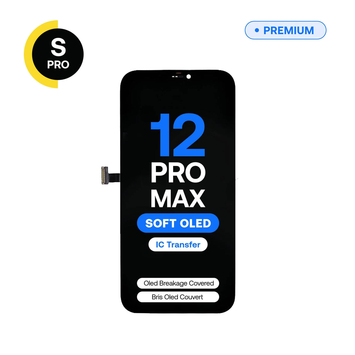 Soft OLED replacement screen, S-Pro, for iPhone 12 Pro Max