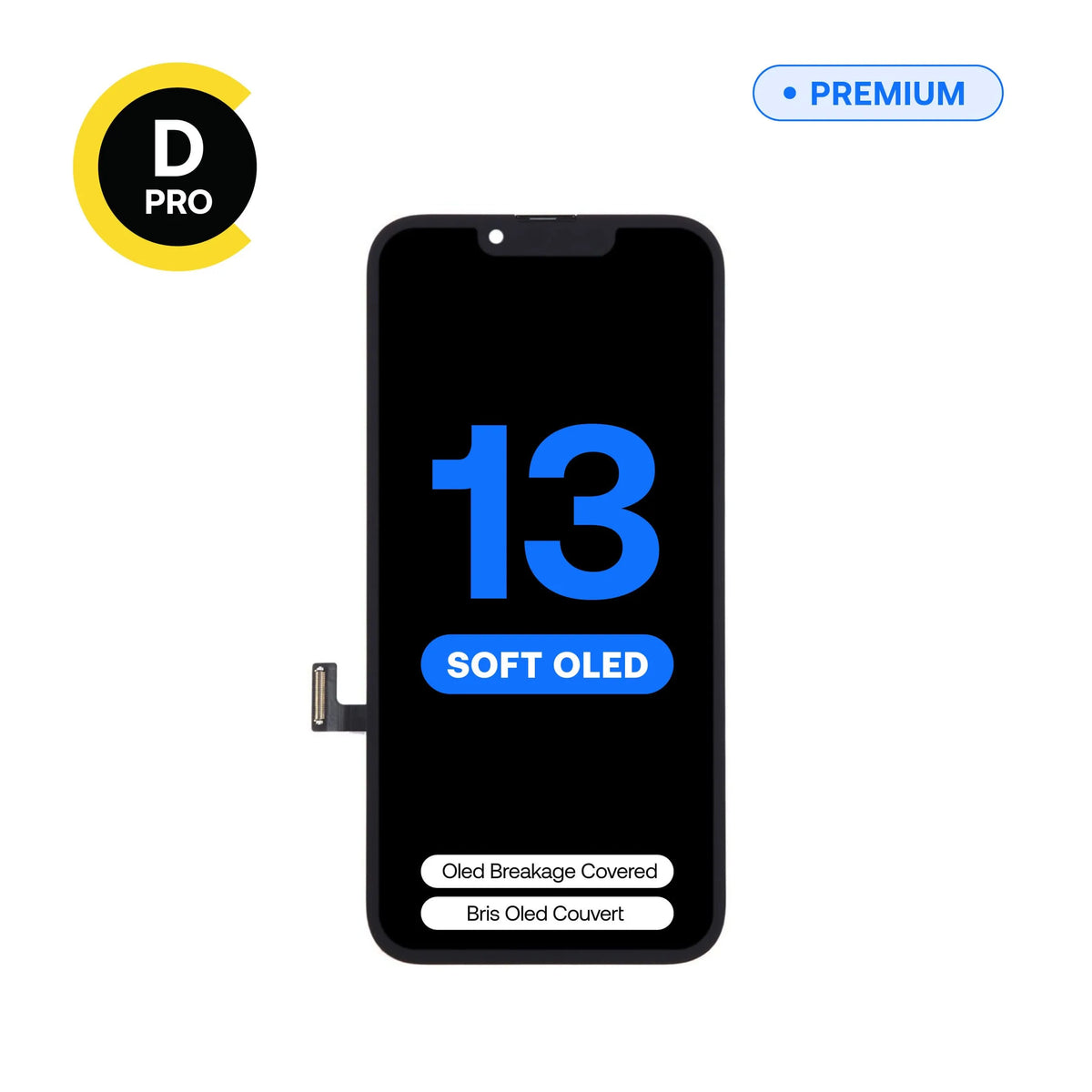 Diagnostic Soft OLED replacement screen, D-Pro, for iPhone 13