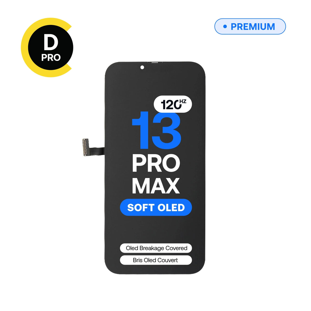 Écran de remplacement OLED souple Diagnostic 120 Hz D-Pro+ pour iPhone 13 Pro Max, capteur de proximité préinstallé