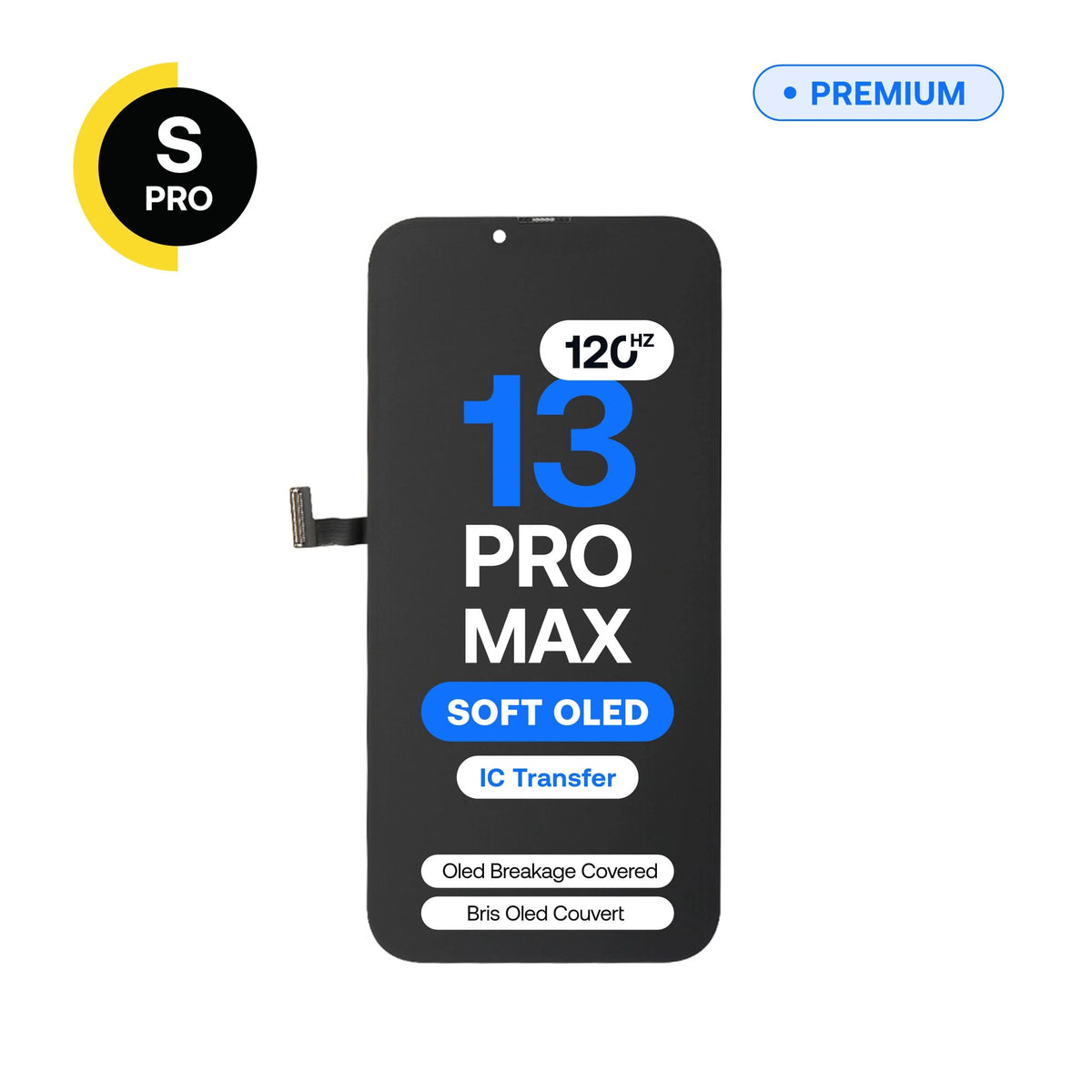 120Hz Soft OLED replacement screen, S-Pro, for iPhone 13 Pro Max