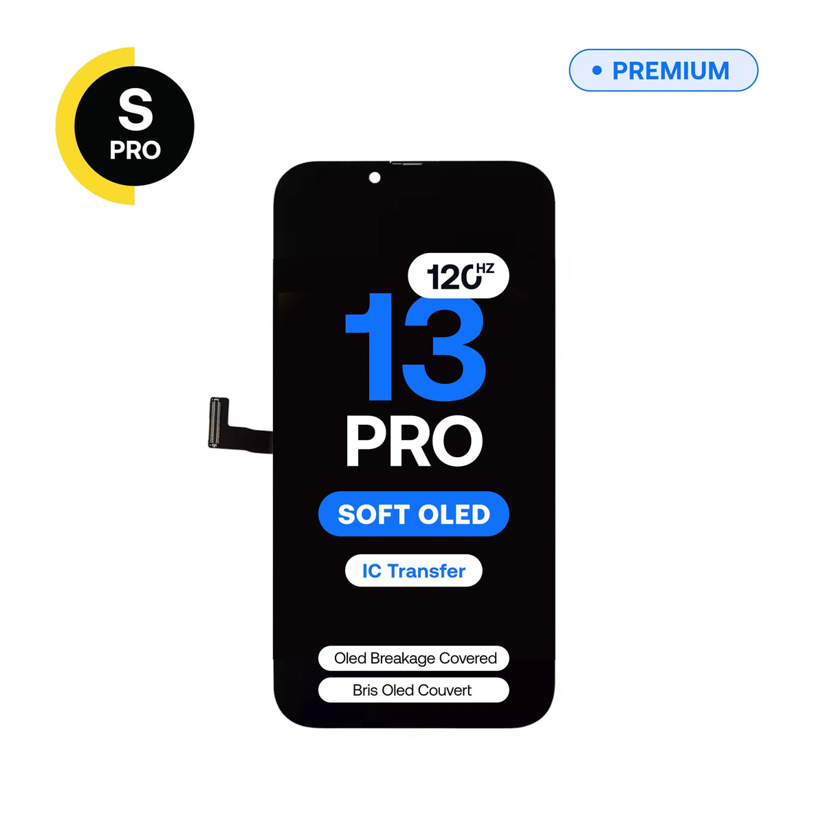Écran de remplacement OLED souple 120 Hz S-Pro pour iPhone 13 Pro