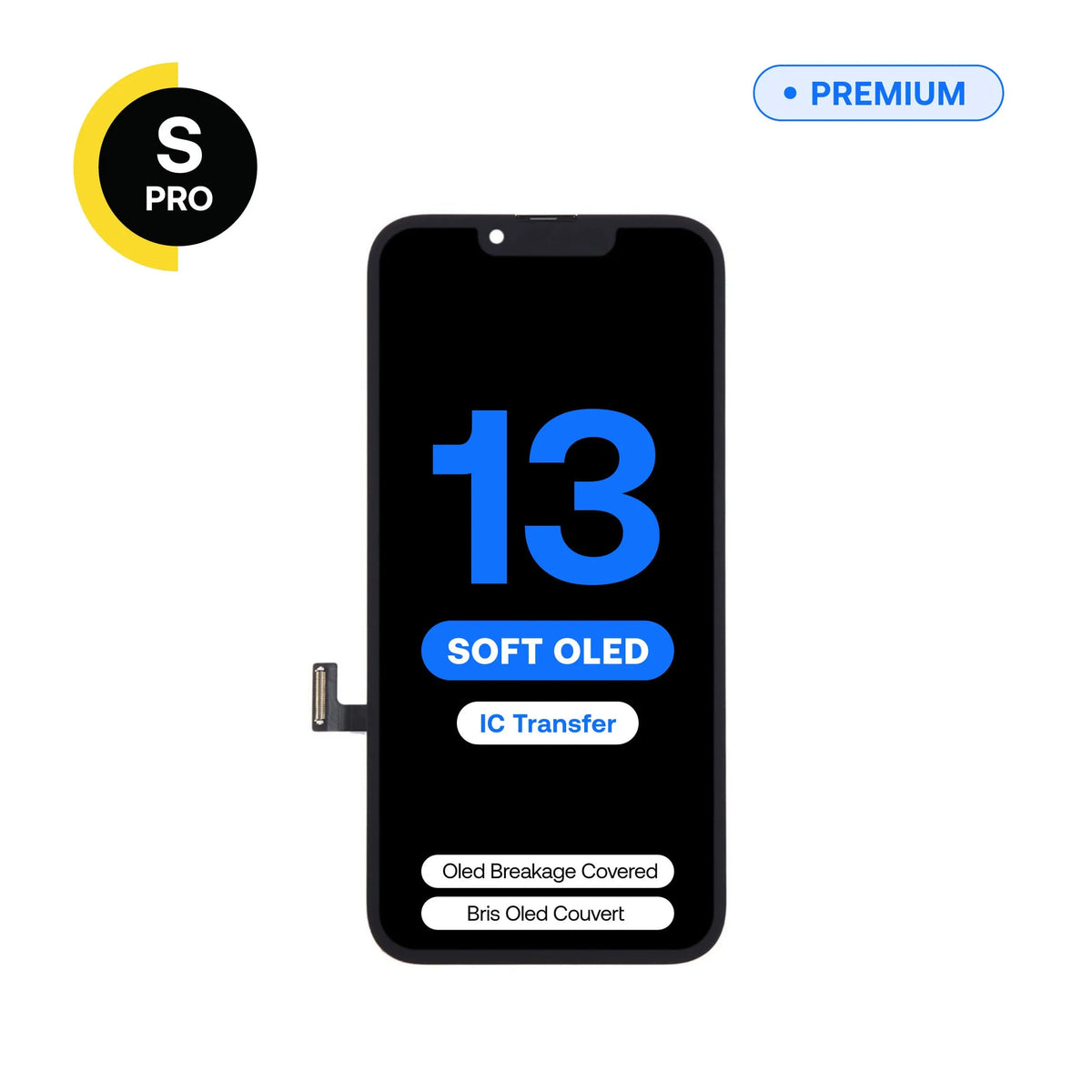Soft OLED replacement screen, S-Pro, for iPhone 13
