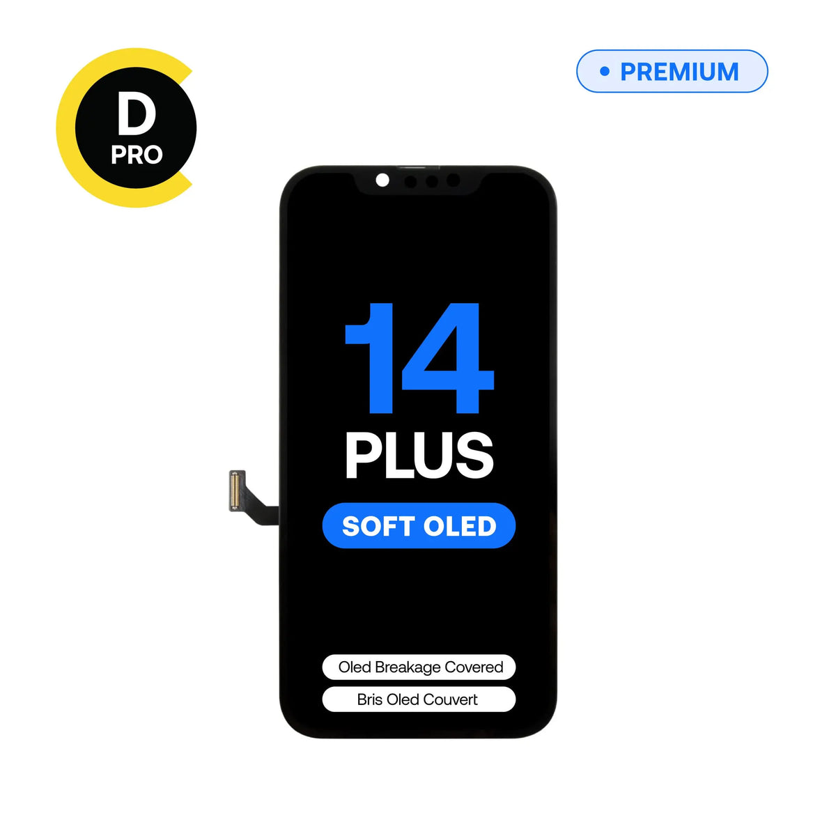 Diagnostic Soft OLED replacement screen, D-Pro, for iPhone 14 Plus