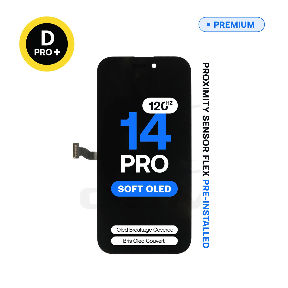Écran de remplacement OLED souple Diagnostic 120 Hz D-Pro+ pour iPhone 14 Pro, capteur de proximité préinstallé