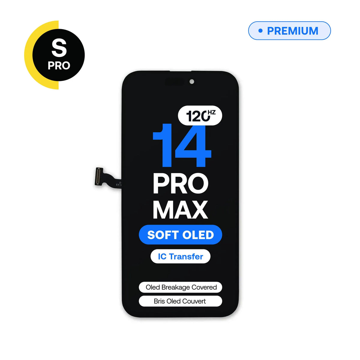 Écran de remplacement OLED souple 120 Hz S-Pro pour iPhone 14 Pro Max