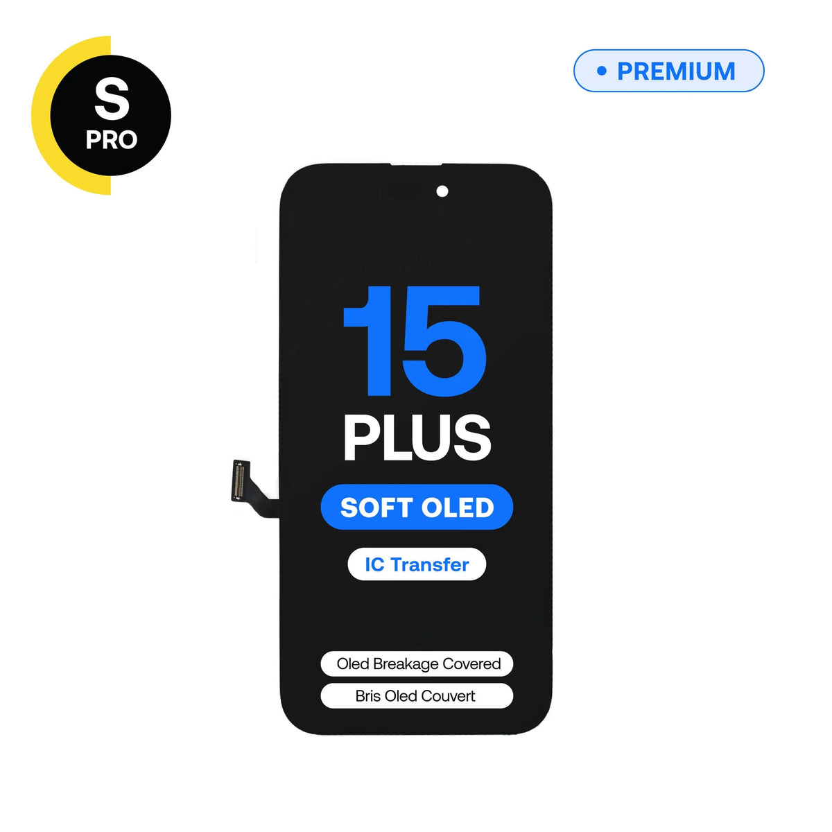Écran de remplacement OLED souple S-Pro pour iPhone 15 Plus