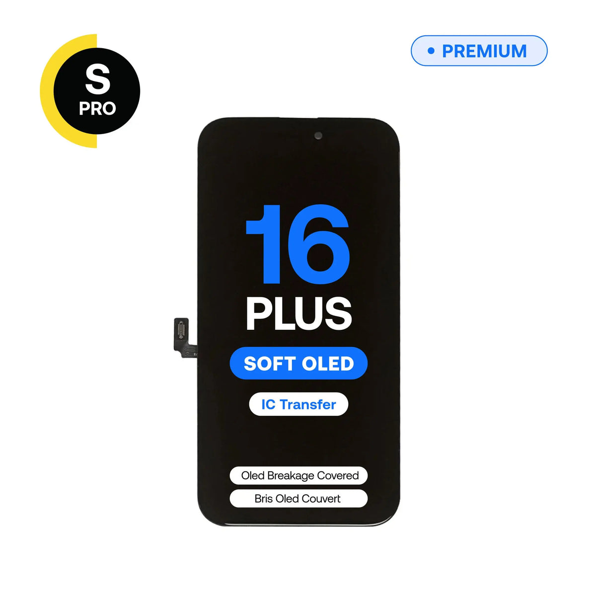 Écran de remplacement OLED souple S-Pro pour iPhone 16 Plus
